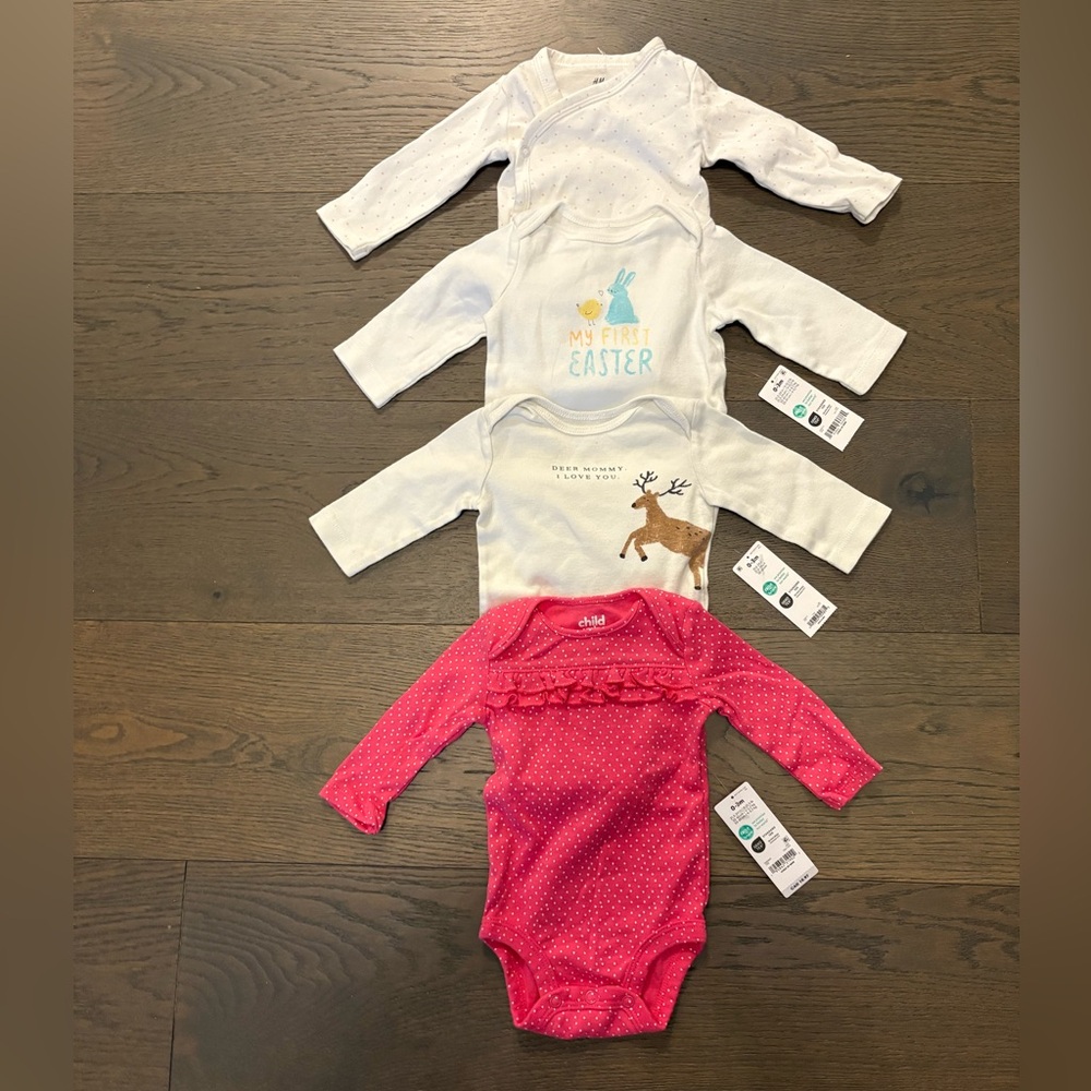 Baby girl onesies 0-3M all new with tags